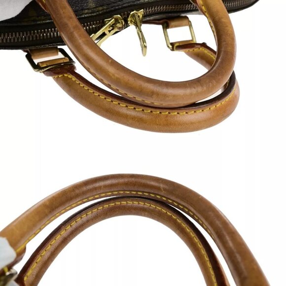 LOUIS VUITTON LV Logo Alma Hand Bag Monogram Leather Brown France - Picture 9 of 16